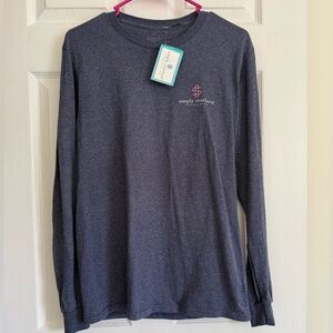 NEW! Simply Southern Scrub Life Nurse Long Sleeve Tee Blue Pink S Holiday Gift